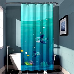 Ai Generated Ocean Sea Fish Aquatic Water Nature 2 Shower Curtain 36  X 72  (stall)  by Pakemis