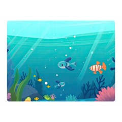 Ai Generated Ocean Sea Fish Aquatic Water Nature 2 Premium Plush Fleece Blanket (mini) by Pakemis