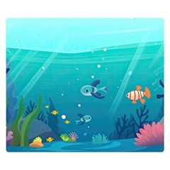 Ai Generated Ocean Sea Fish Aquatic Water Nature 2 Premium Plush Fleece Blanket (small) by Pakemis