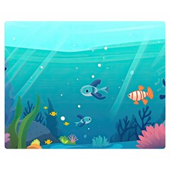 Ai Generated Ocean Sea Fish Aquatic Water Nature 2 Premium Plush Fleece Blanket (medium) by Pakemis