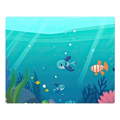 Ai Generated Ocean Sea Fish Aquatic Water Nature 2 Premium Plush Fleece Blanket (large) by Pakemis