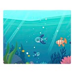 Ai Generated Ocean Sea Fish Aquatic Water Nature 2 Premium Plush Fleece Blanket (Large) 80 x60  Blanket Front