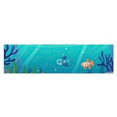 Ai Generated Ocean Sea Fish Aquatic Water Nature 2 Oblong Satin Scarf (16  X 60 ) by Pakemis