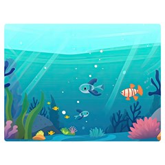 Ai Generated Ocean Sea Fish Aquatic Water Nature 2 Premium Plush Fleece Blanket (extra Small) by Pakemis