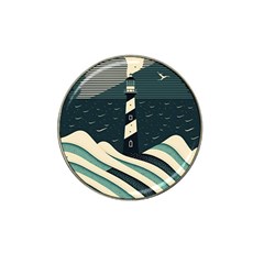 Lighthouse Abstract Ocean Sea Waves Water Blue Hat Clip Ball Marker (4 Pack) by Pakemis