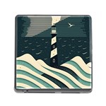 Lighthouse Abstract Ocean Sea Waves Water Blue Memory Card Reader (Square 5 Slot) Front