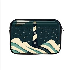 Lighthouse Abstract Ocean Sea Waves Water Blue Apple Macbook Pro 15  Zipper Case by Pakemis