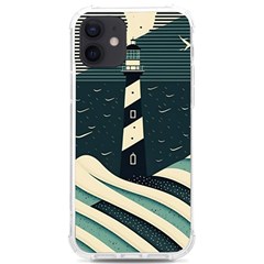 Lighthouse Abstract Ocean Sea Waves Water Blue Iphone 12/12 Pro Tpu Uv Print Case by Pakemis