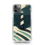 Lighthouse Abstract Ocean Sea Waves Water Blue iPhone 11 Pro 5.8 Inch TPU UV Print Case Front