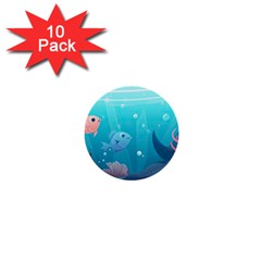 Ai Generated Ocean Sea Fish Aquatic Water Nature 4 1  Mini Buttons (10 Pack)  by Pakemis