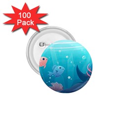 Ai Generated Ocean Sea Fish Aquatic Water Nature 4 1 75  Buttons (100 Pack)  by Pakemis