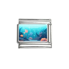 Ai Generated Ocean Sea Fish Aquatic Water Nature 4 Italian Charm (9mm) by Pakemis