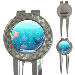 Ai Generated Ocean Sea Fish Aquatic Water Nature 4 3-in-1 Golf Divots by Pakemis