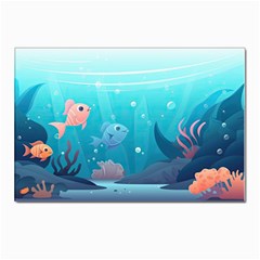 Ai Generated Ocean Sea Fish Aquatic Water Nature 4 Postcard 4 x 6  (pkg Of 10) by Pakemis