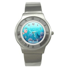 Ai Generated Ocean Sea Fish Aquatic Water Nature 4 Stainless Steel Watch by Pakemis