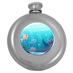 Ai Generated Ocean Sea Fish Aquatic Water Nature 4 Round Hip Flask (5 oz) Front