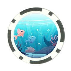 Ai Generated Ocean Sea Fish Aquatic Water Nature 4 Poker Chip Card Guard by Pakemis