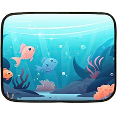 Ai Generated Ocean Sea Fish Aquatic Water Nature 4 One Side Fleece Blanket (mini) by Pakemis