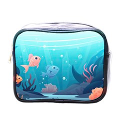 Ai Generated Ocean Sea Fish Aquatic Water Nature 4 Mini Toiletries Bag (one Side) by Pakemis