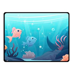 Ai Generated Ocean Sea Fish Aquatic Water Nature 4 One Side Fleece Blanket (small) by Pakemis