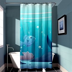 Ai Generated Ocean Sea Fish Aquatic Water Nature 4 Shower Curtain 36  X 72  (stall)  by Pakemis