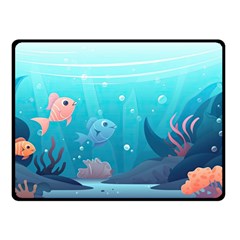 Ai Generated Ocean Sea Fish Aquatic Water Nature 4 Fleece Blanket (small) by Pakemis