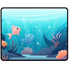 Ai Generated Ocean Sea Fish Aquatic Water Nature 4 Fleece Blanket (medium) by Pakemis