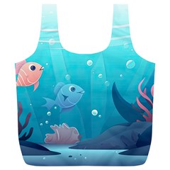 Ai Generated Ocean Sea Fish Aquatic Water Nature 4 Full Print Recycle Bag (xl) by Pakemis