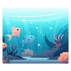 Ai Generated Ocean Sea Fish Aquatic Water Nature 4 Premium Plush Fleece Blanket (small) by Pakemis