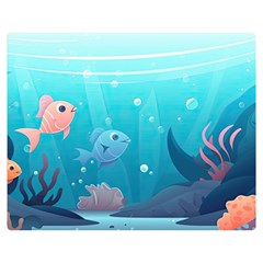 Ai Generated Ocean Sea Fish Aquatic Water Nature 4 Premium Plush Fleece Blanket (medium) by Pakemis