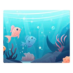 Ai Generated Ocean Sea Fish Aquatic Water Nature 4 Premium Plush Fleece Blanket (large) by Pakemis