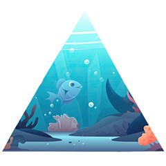 Ai Generated Ocean Sea Fish Aquatic Water Nature 4 Wooden Puzzle Triangle by Pakemis