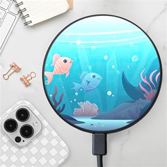 Ai Generated Ocean Sea Fish Aquatic Water Nature 4 Wireless Fast Charger(black) by Pakemis