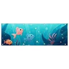 Ai Generated Ocean Sea Fish Aquatic Water Nature 4 Banner And Sign 9  X 3  by Pakemis