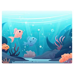 Ai Generated Ocean Sea Fish Aquatic Water Nature 4 Premium Plush Fleece Blanket (extra Small) by Pakemis