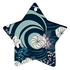 Flowers Pattern Floral Ocean Abstract Digital Art Ornament (star) by Pakemis