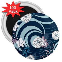 Flowers Pattern Floral Ocean Abstract Digital Art 3  Magnets (100 Pack) by Pakemis