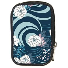 Flowers Pattern Floral Ocean Abstract Digital Art Compact Camera Leather Case by Pakemis