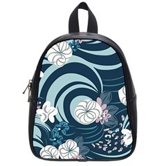 Flowers Pattern Floral Ocean Abstract Digital Art School Bag (small) by Pakemis