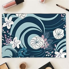 Flowers Pattern Floral Ocean Abstract Digital Art Cosmetic Bag (xxl) by Pakemis