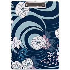 Flowers Pattern Floral Ocean Abstract Digital Art A4 Acrylic Clipboard by Pakemis