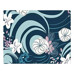 Flowers Pattern Floral Ocean Abstract Digital Art One Side Premium Plush Fleece Blanket (large)