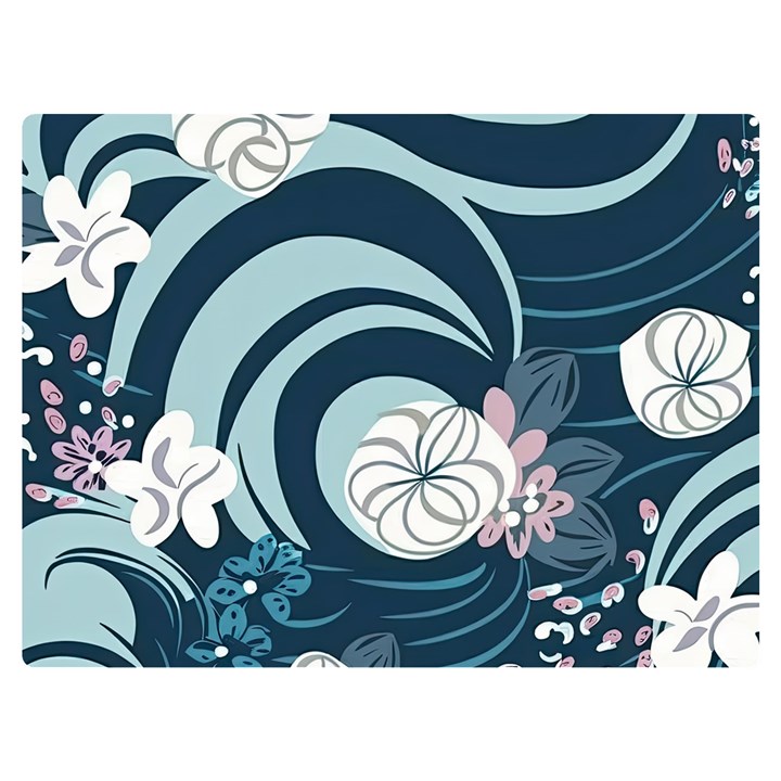 Flowers Pattern Floral Ocean Abstract Digital Art One Side Premium Plush Fleece Blanket (Extra Small)