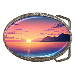 Sunset Ocean Beach Water Tropical Island Vacation 3 Belt Buckles by Pakemis