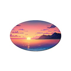 Sunset Ocean Beach Water Tropical Island Vacation 3 Sticker (oval) by Pakemis