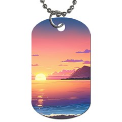 Sunset Ocean Beach Water Tropical Island Vacation 3 Dog Tag (two Sides) by Pakemis