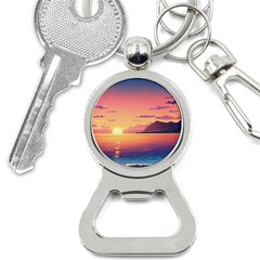 Sunset Ocean Beach Water Tropical Island Vacation 3 Bottle Opener Key Chain by Pakemis