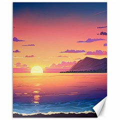 Sunset Ocean Beach Water Tropical Island Vacation 3 Canvas 16  X 20  by Pakemis