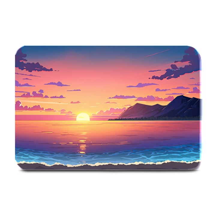 Sunset Ocean Beach Water Tropical Island Vacation 3 Plate Mats