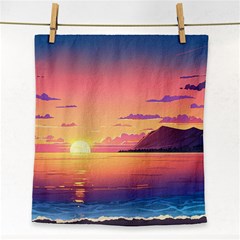 Sunset Ocean Beach Water Tropical Island Vacation 3 Face Towel by Pakemis